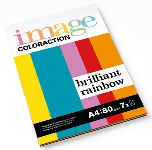 Spalvoto biuro popieriaus Image Coloraction 7 ryškių spalvų rinkinys A4 80g 70l. 608005