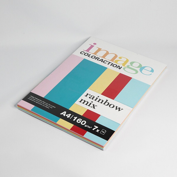 Spalvoto biuro popieriaus "Rainbow Mix" rinkinys A4 160g 70l. Image Coloraction 608003