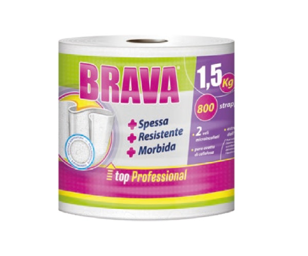 Popierinis rankšluostis Brava 800 lap. baltas Paperdi BI8S800/M