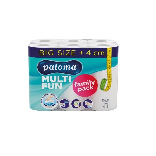 Popieriniai rankšluosčiai Multi Fun 6 vnt. balti Paloma