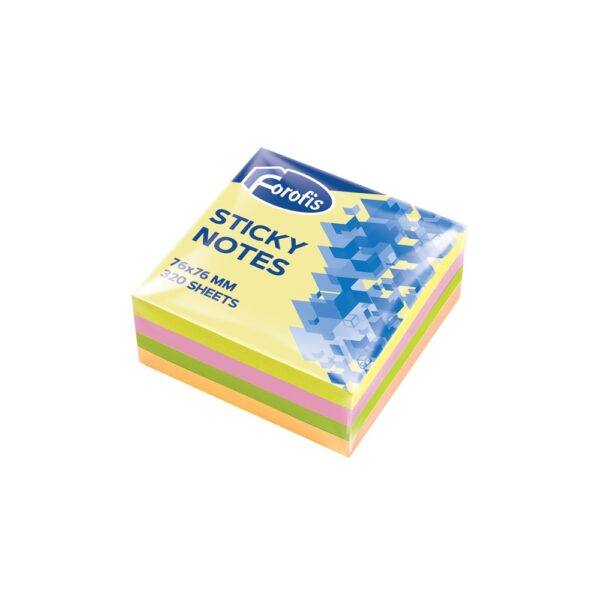 Lipnių lapelių kubas 76 x 76 mm 4 neoninės spalvos Forofis 91028