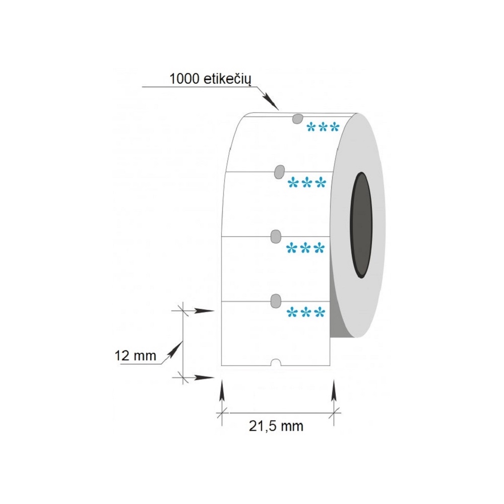 Lipnios kainų etiketės 21.5 x 12 mm baltos šaldytiems produktams - Image 3