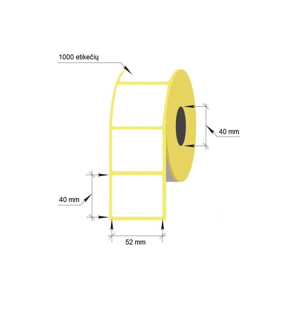 Lipnios etiketės Thermal Eco 52x40mm 1000 etikečių baltos 11023