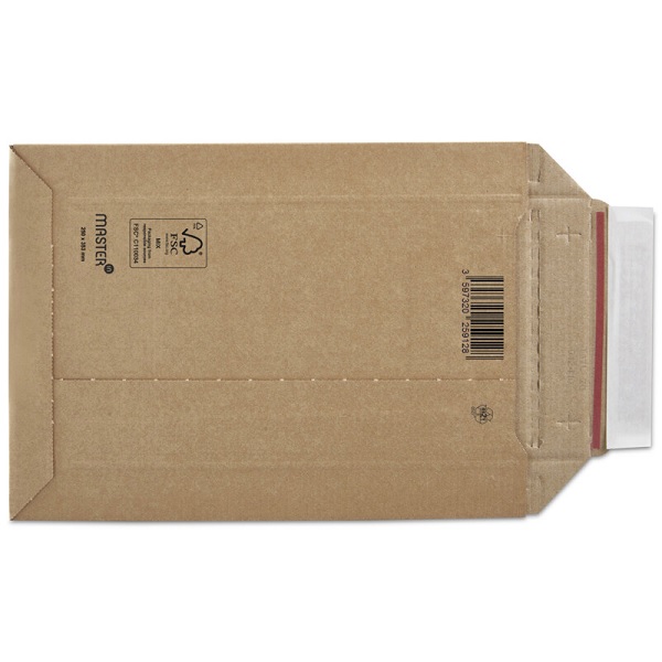 Gofruoto kartono vokas A5 175x250mm rudas Master'In Access