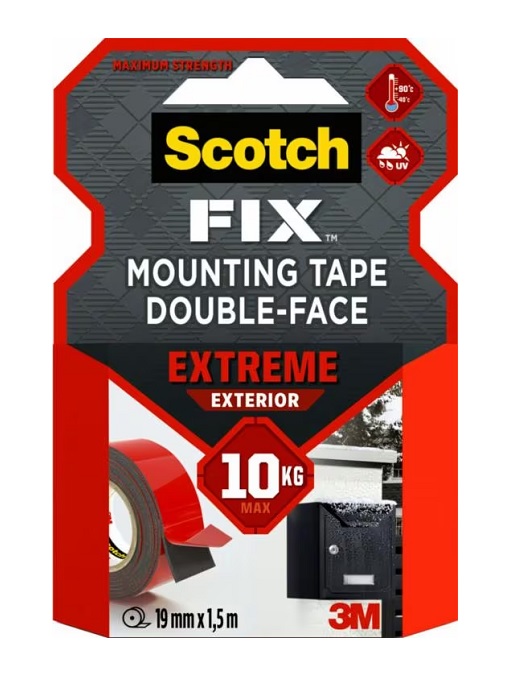 Lipni dvipusė montavimo juosta "Extreme" 19mm x 1.5m Scotch PT1100-1915-P