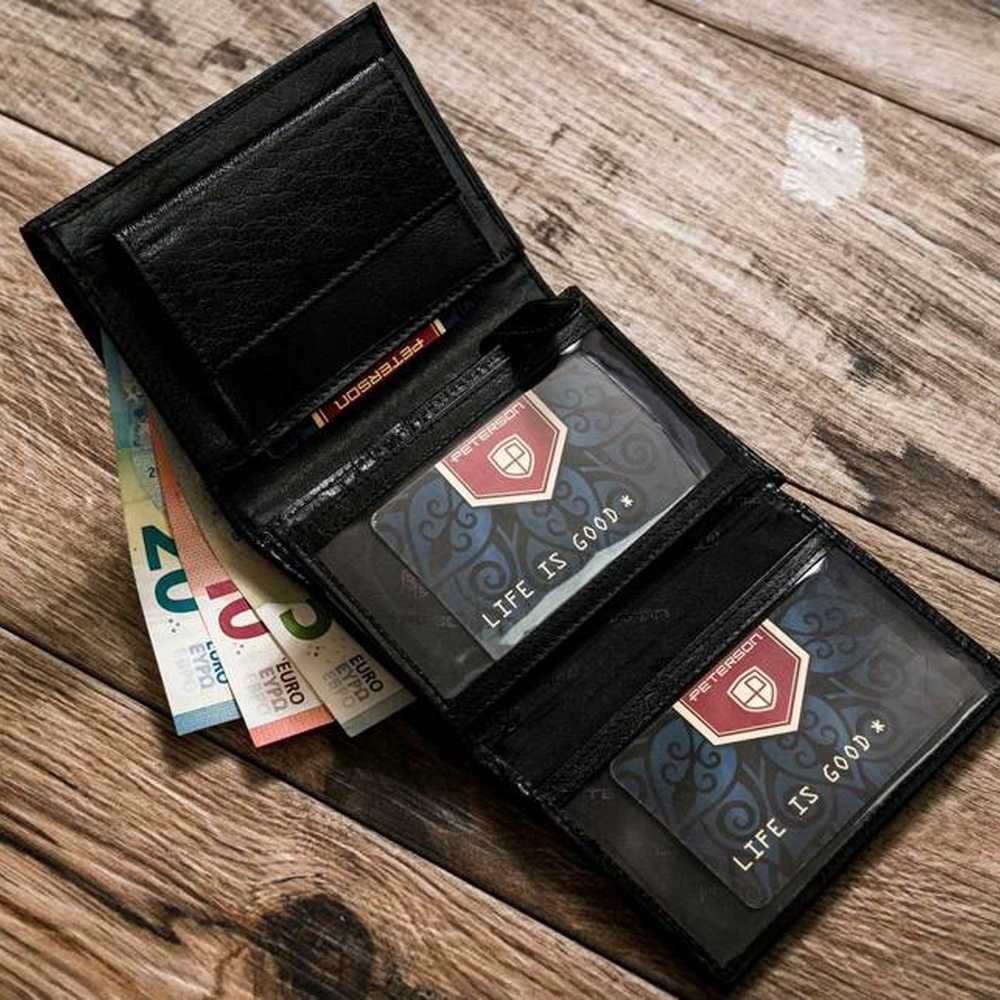 Piniginė natūralios odos vyriška juoda Peterson 348.01 - Image 2