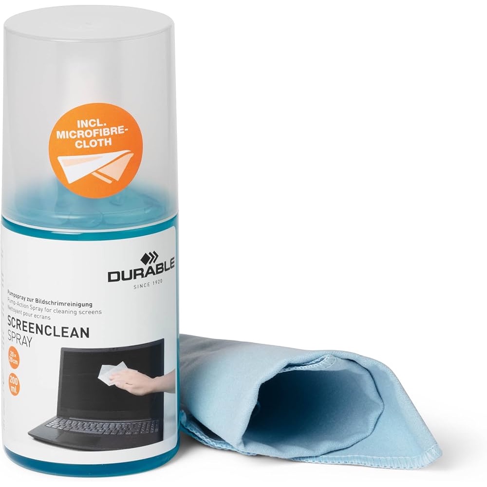Valiklis ekranams 200ml su mikropluošto šluoste Screenclean Durable 582300