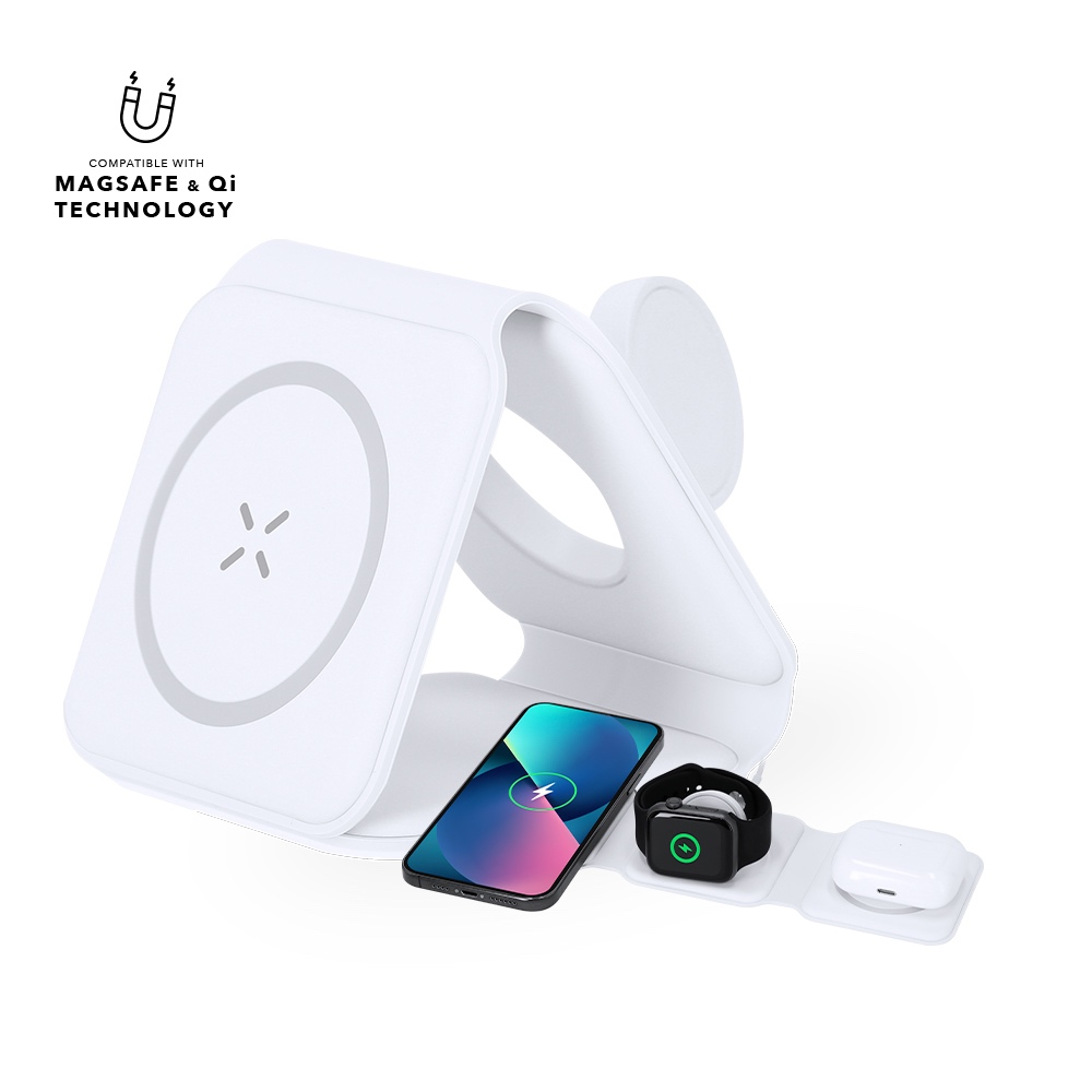 Belaidis stalinis įkrovėjas 3 in 1 "Tardim" baltas MKTO 21355