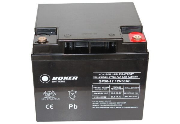 Akumuliatorius industrinis 12V 50 Ah VRLA AGM Boxer
