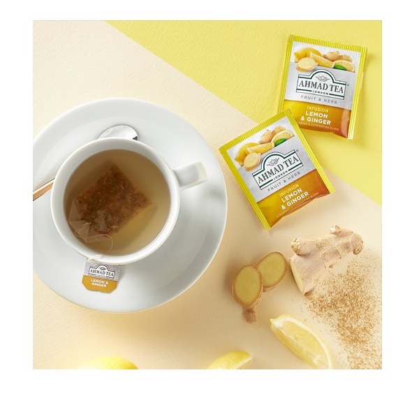 Arbata žolelių "Lemon & Ginger" 20 vnt. Ahmad Tea 00020 - Image 2