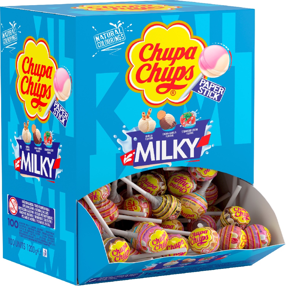 Ledinukas Chupa Chups Milky 12g ant pagaliuko