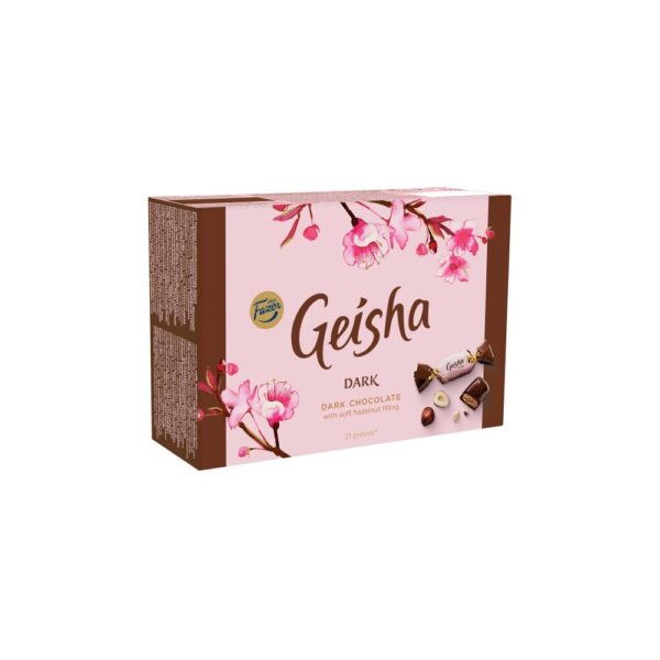 Juodo šokolado saldainiai su nugos įdaru "Geisha" 150g Fazer