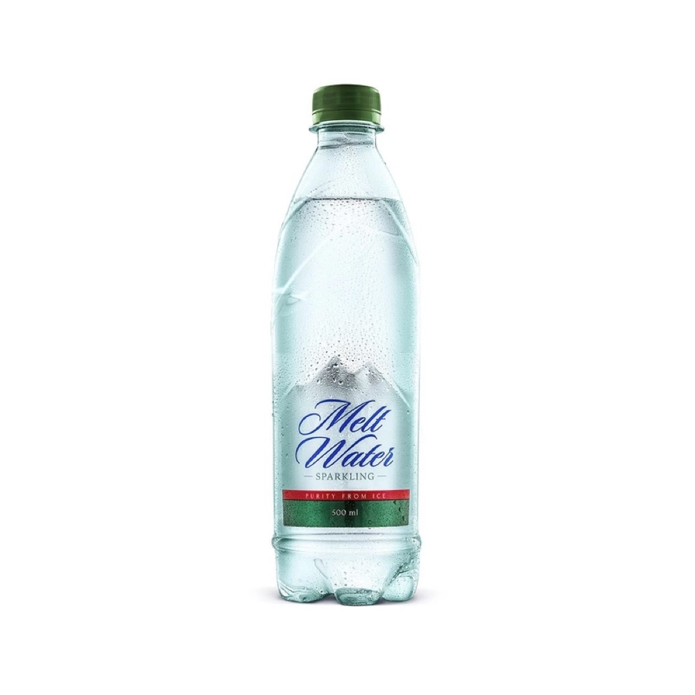 Natūralus vanduo "Melt Water" 500 ml gazuotas plastikiniame butelyje