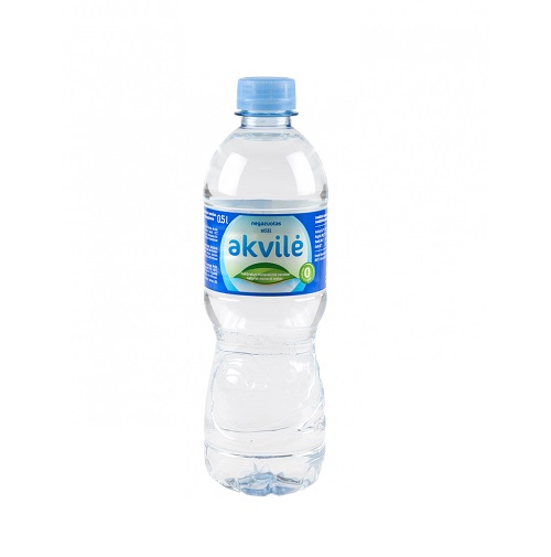 Natūralus mineralinis vanduo 500 ml plastikiniame butelyje Akvilė