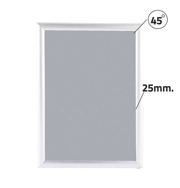 Vienpusis atlenkiamas aliuminio rėmas A4 25mm sidabro sp. - Image 2