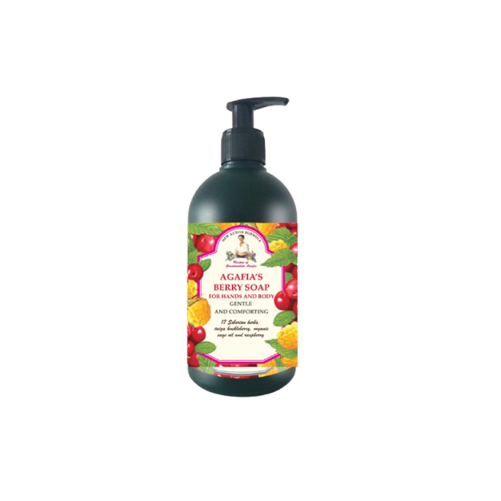 Skystas rankų ir kūno muilas "Berry Soap" 500 ml Agafia
