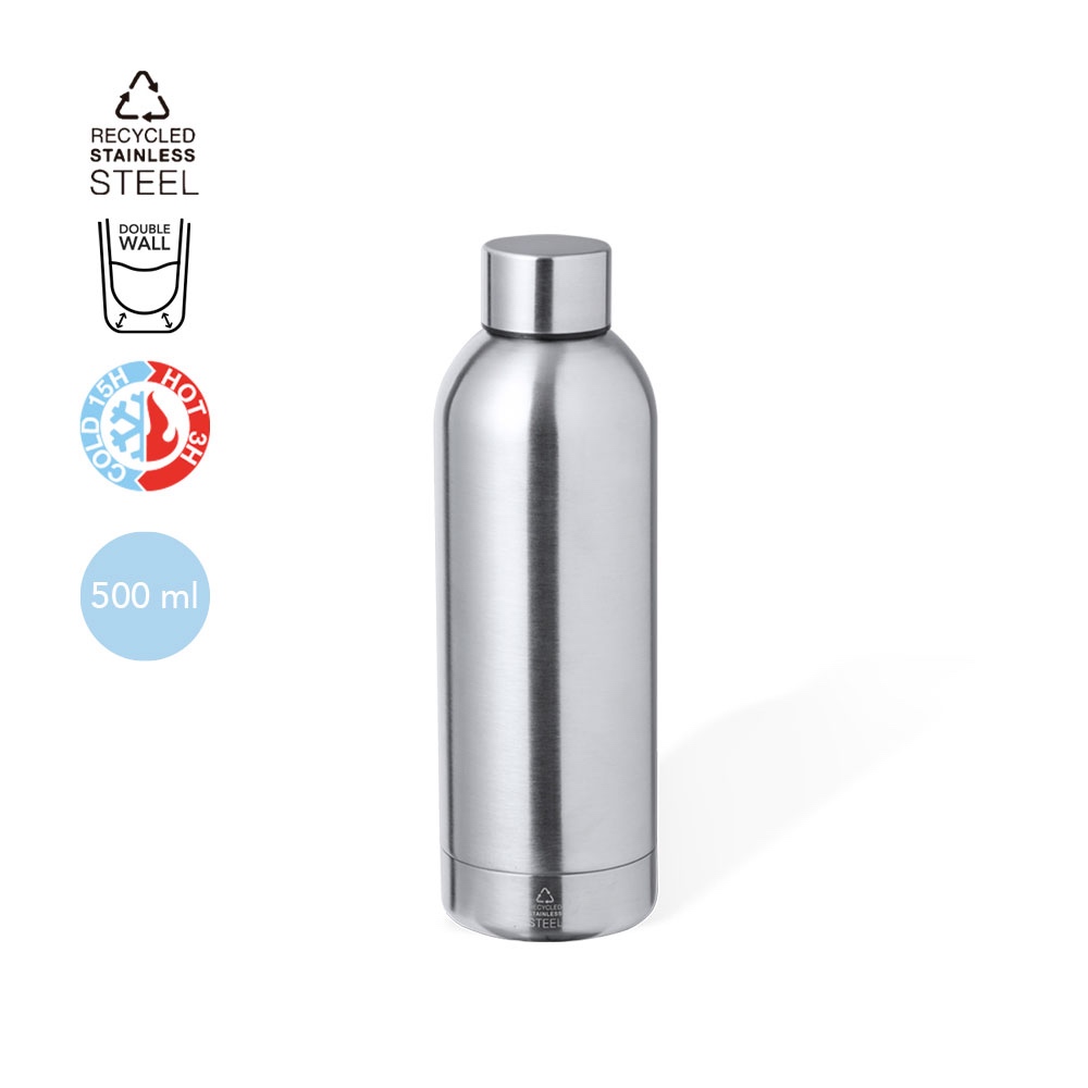 Gertuvė termosas nerūdijančio plieno 500ml "Hilker" sidabro sp. MKTO 20708