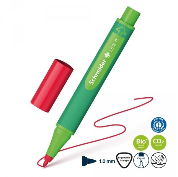 Rašiklis lineris Link-It 1.0mm raudonas Schneider 192002