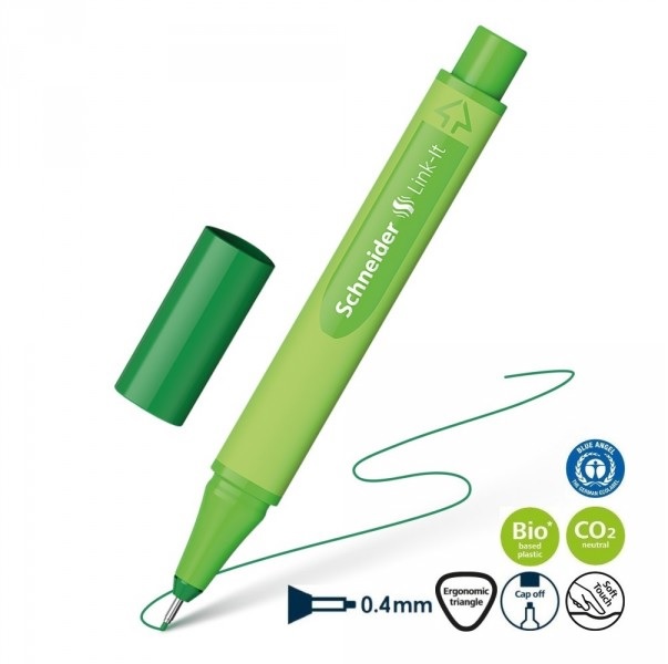 Rašiklis lineris Link-It 0.4mm žalias Schneider 191204