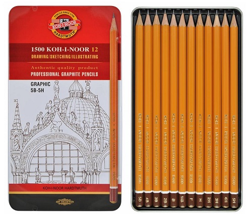 Pieštukų rinkinys 5B-5H "Graphic" 12 vnt. KOH-I-NOOR 1502/III