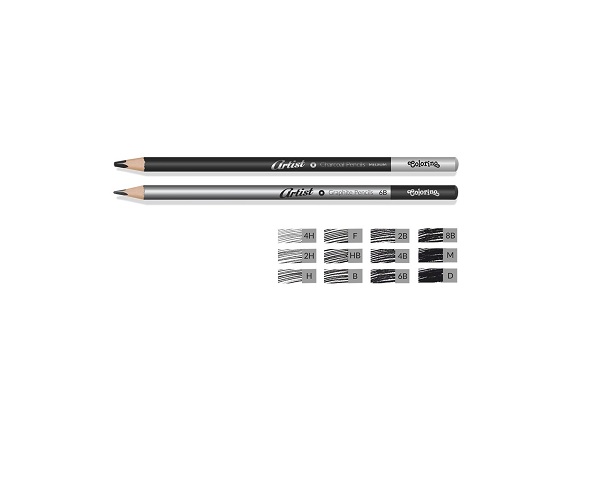Pieštukai eskizams "Artist" 12 vnt. 4H-D metalinėje dėžutėje Colorino 80118PTR - Image 2