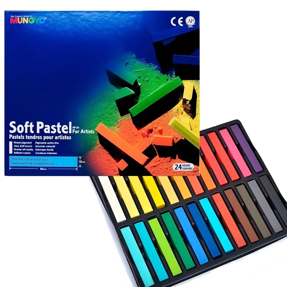 Minkštų pastelių rinkinys "Square Soft Pastel" 24 spalvų Mungyo MP-24