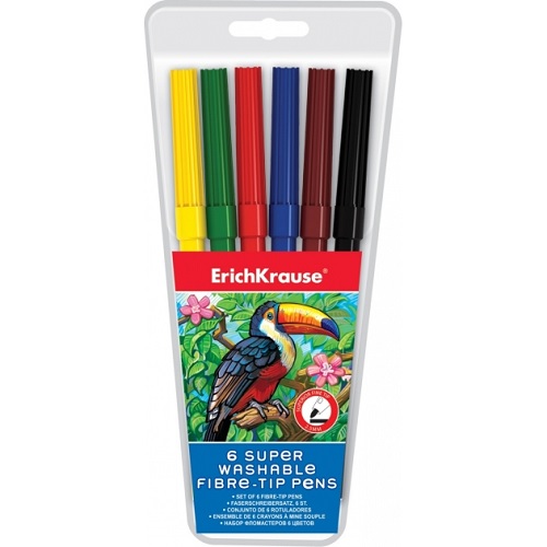 Flomasteriai ArtBerry Super Washable 6 spalvų ErichKrause 33049