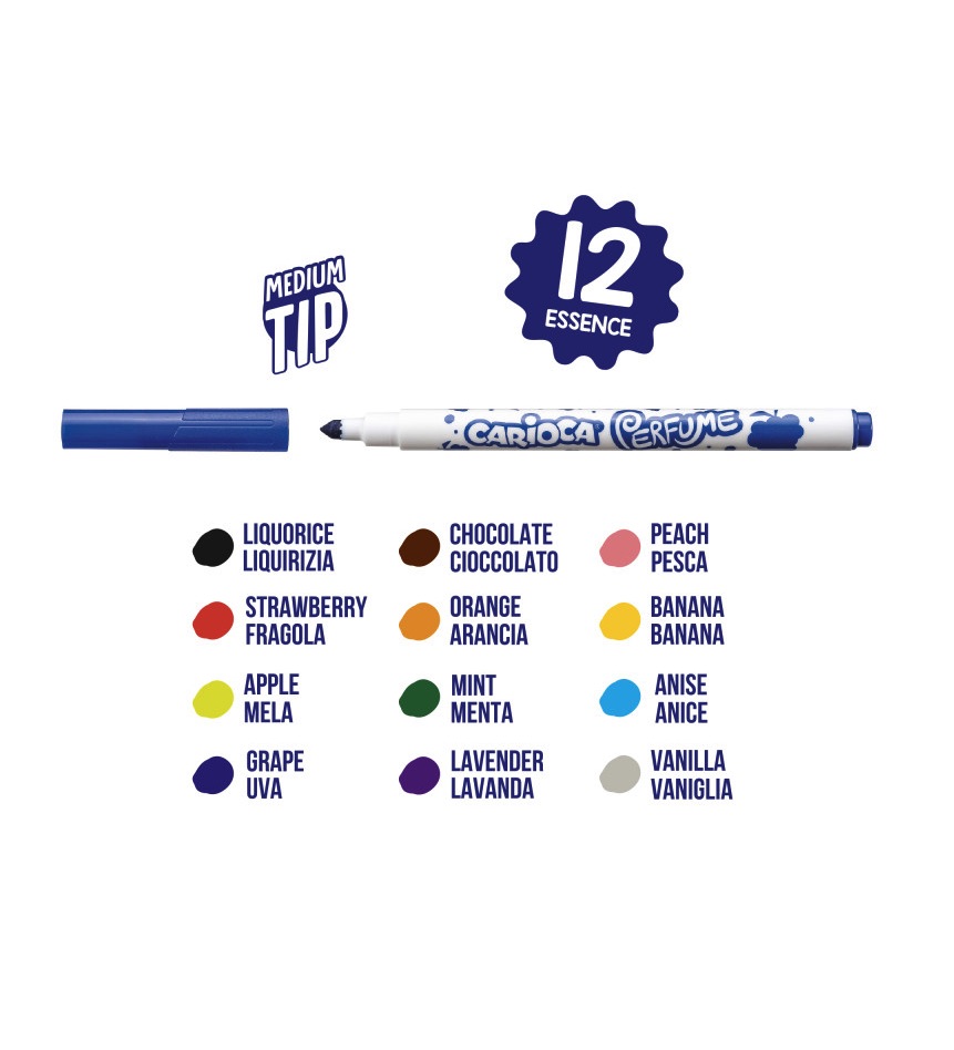 Flomasteriai kvepiantys "Perfume" Carioca 12 spalvų Universal 42672 - Image 2