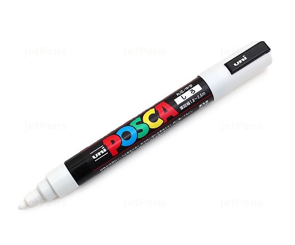 Žymeklis POSCA PC-5M 1.8-2.5mm baltas Uni Mitsubishi Pencil