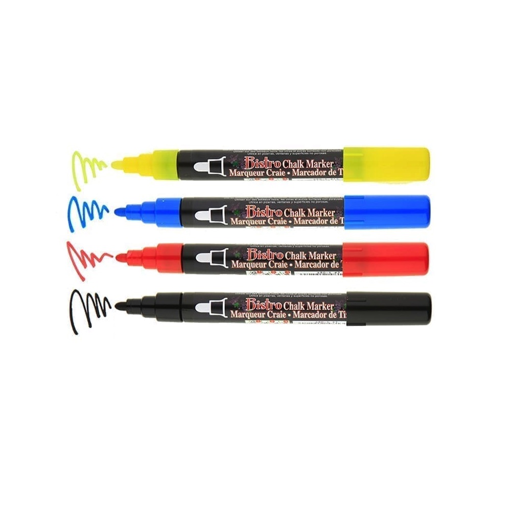 Kreidiniai žymekliai baltos sp. "Bistro" 4 vnt. Marvy 480-4W - Image 2