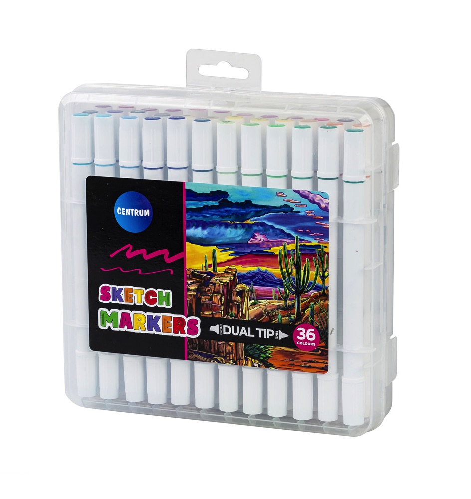 Žymeklių rinkinys piešimui ir eskizavimui dvipusiai 36 sp. Centrum 89706