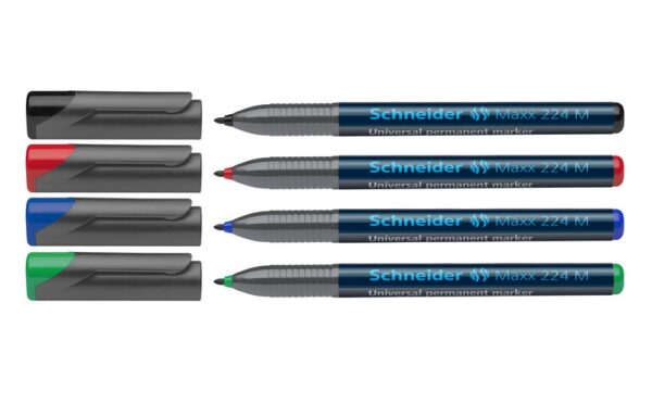 Permanentinių žymeklių OHP Maxx 224 M 1.0 mm 4 spalvų rinkinys Schneider