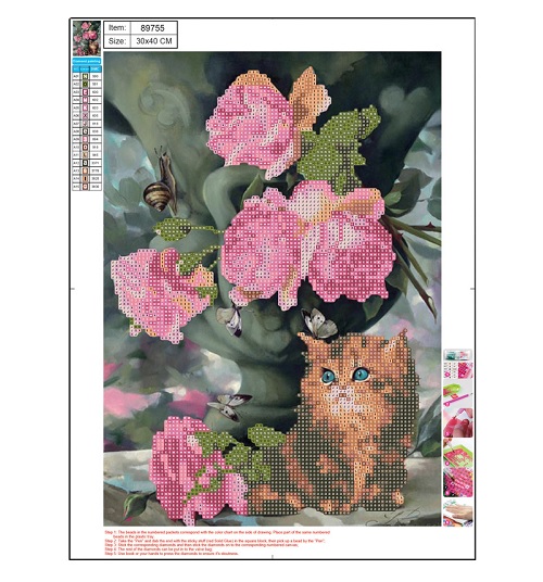 Deimantinės mozaikos rinkinys 5D "Kačiukas" 30x40cm Centrum 89755