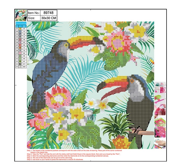Deimantinės mozaikos rinkinys 5D "Tukanai" 30x30cm Centrum 89748