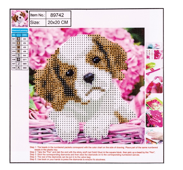 Deimantinės mozaikos rinkinys 5D "Šuniukas" 20x20cm Centrum 89742