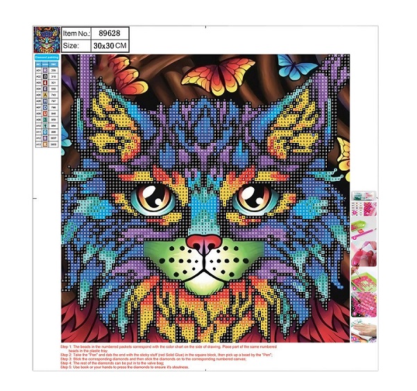 Deimantinės mozaikos rinkinys 5D "Katė" 30x30cm Centrum 89628