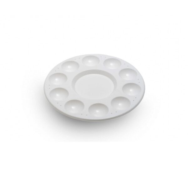 Paletė dažams su įdubimais apvali 17 cm balta 30004