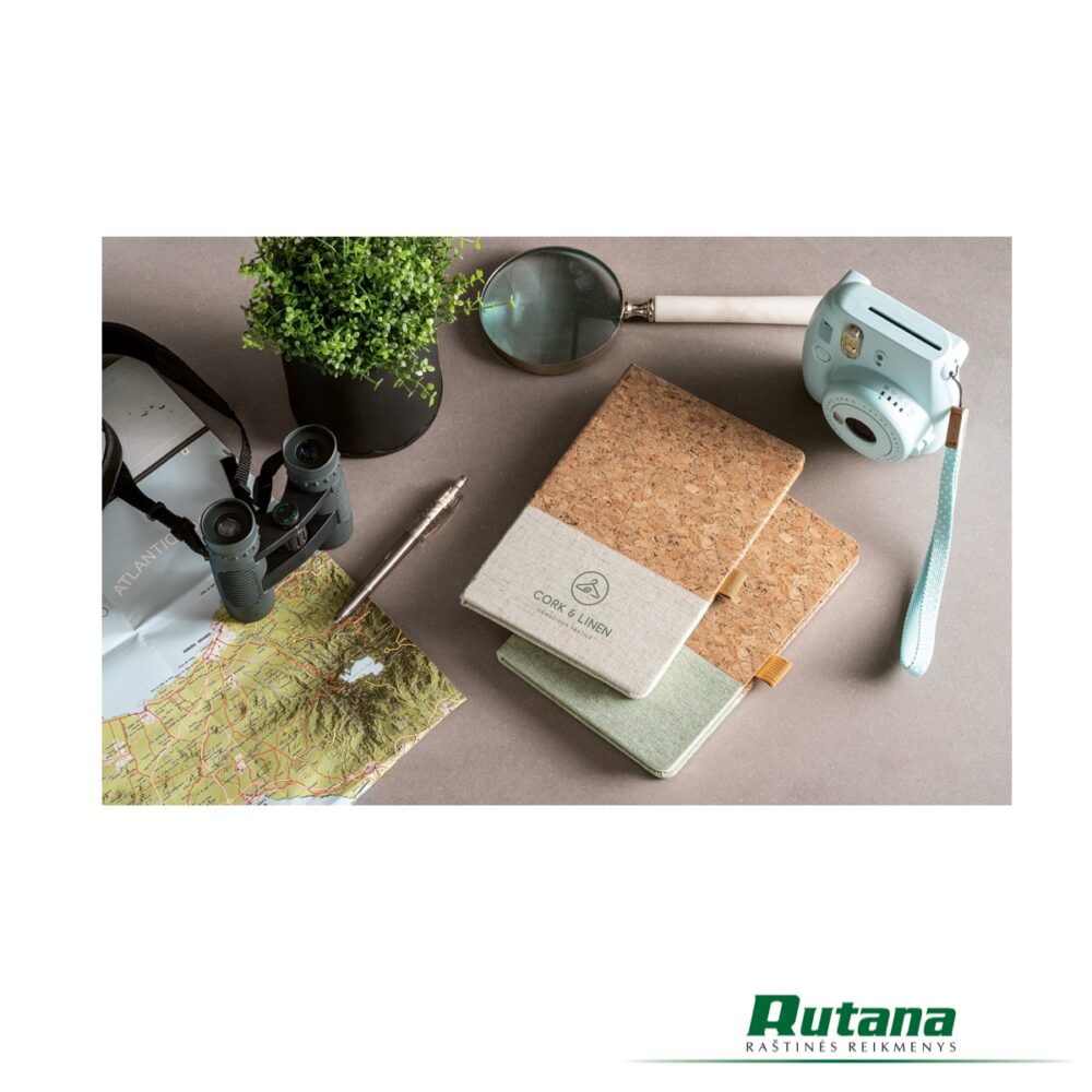 Užrašų knygutė A5 192 psl. linija viršelis kamštis/linas "Klee" natūralios spalvos HD 93277-150 - Image 3