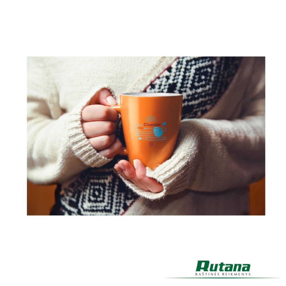 Keramikinis puodelis 370ml "Cinander" juodas HD 93832-103 - Image 2