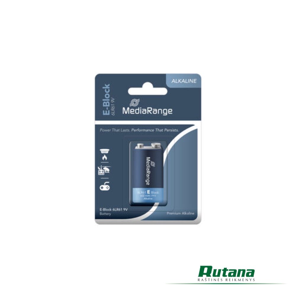 Elementas Alkaline 6LR61 9V MediaRange MRBAT107 - Image 2