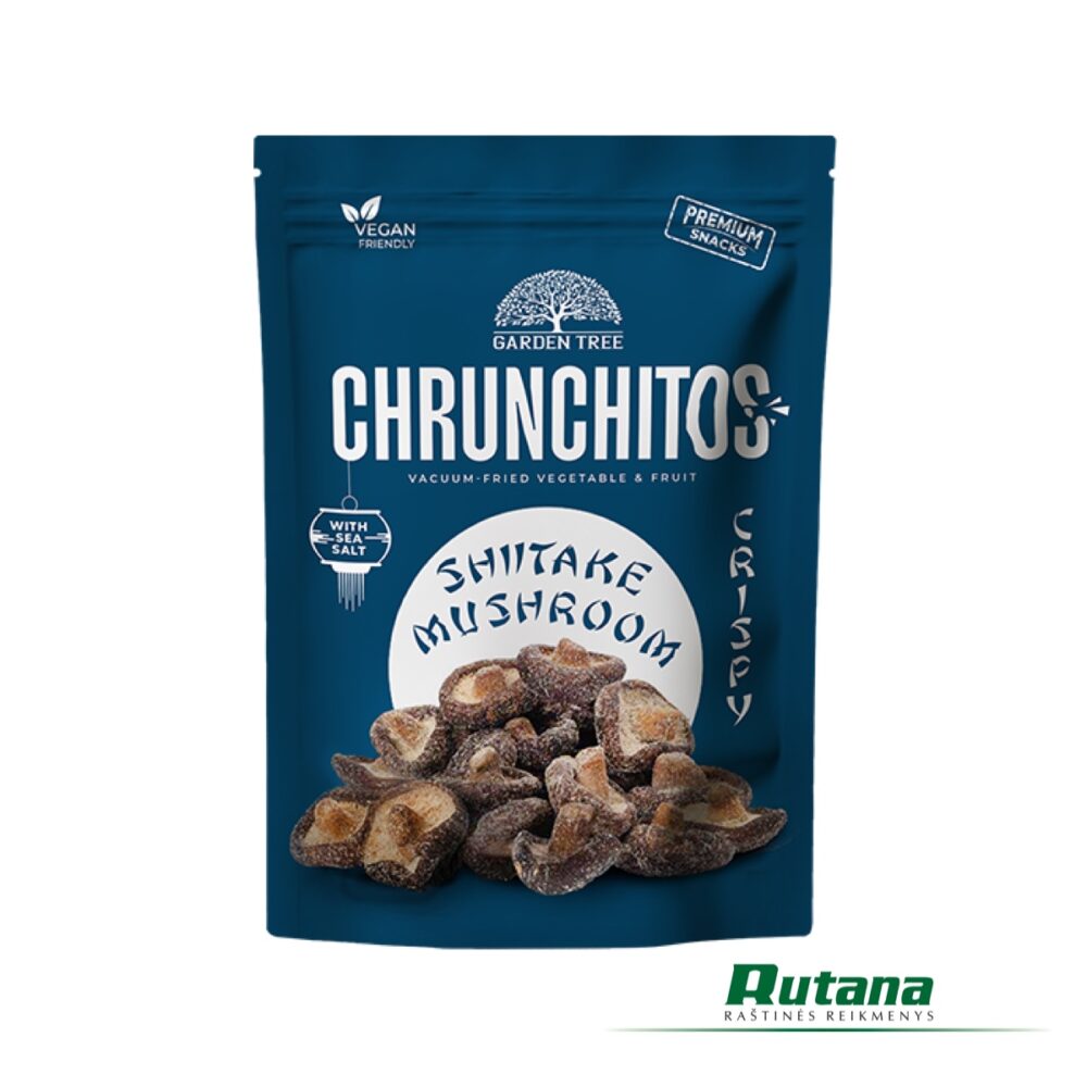 GARDEN TREE CHRUNCHITOS vakuume kepti traškūs japoniški grybai Shiitake 60 g