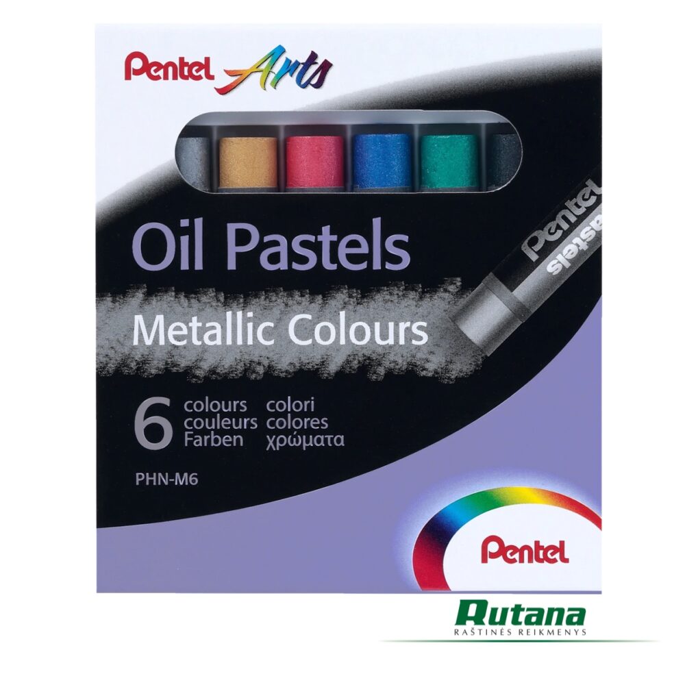 Pastelė aliejinė Arts Metallic 6 spalvos Pentel PHN-M6