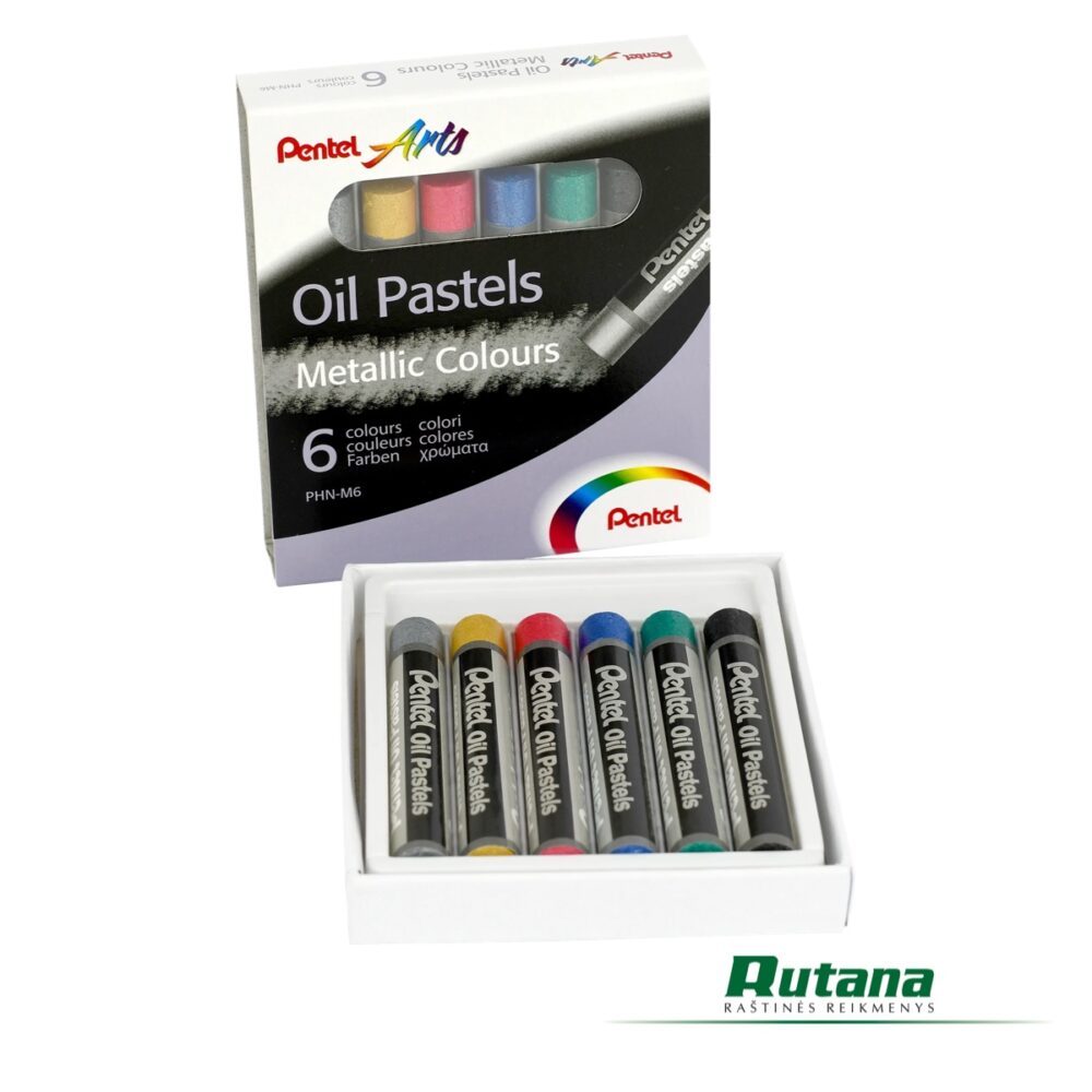 Pastelė aliejinė Arts Metallic 6 spalvos Pentel PHN-M6 - Image 3