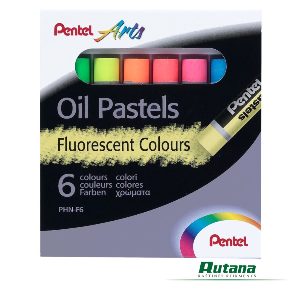 Pastelė aliejinė Arts Fluorescent 6 spalvos Pentel PHN-F6
