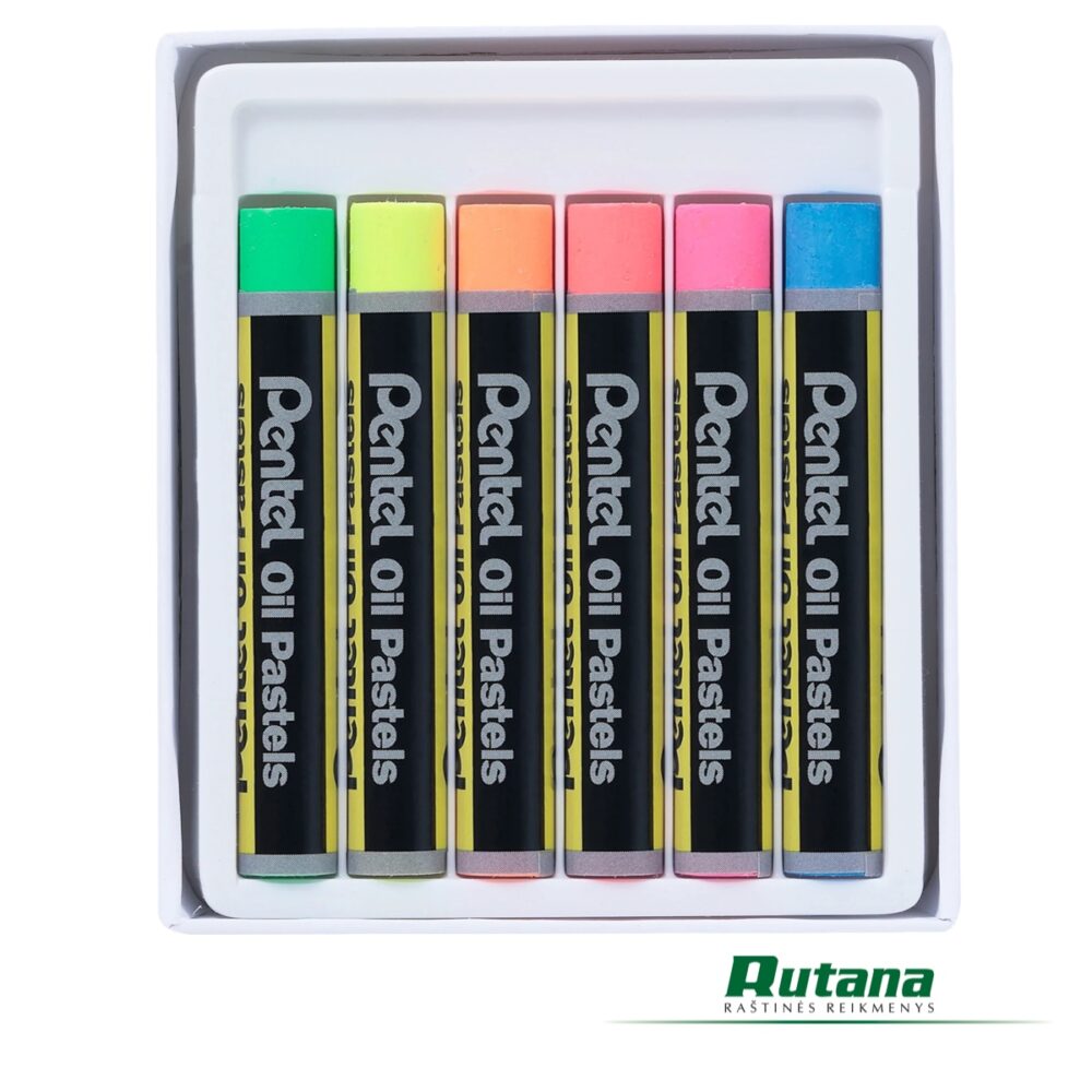 Pastelė aliejinė Arts Fluorescent 6 spalvos Pentel PHN-F6 - Image 2