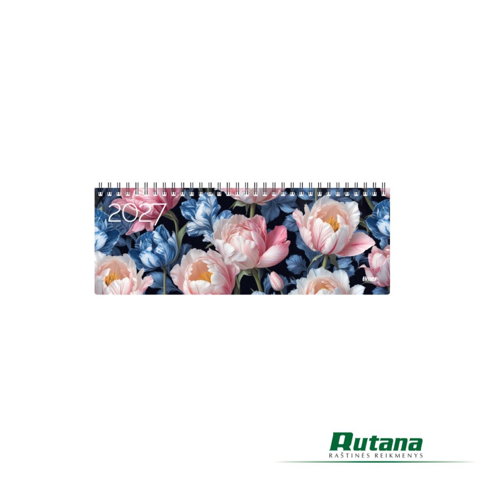 Stalo kalendorius su spirale Memo Card "Tulips" 2027m. Timer